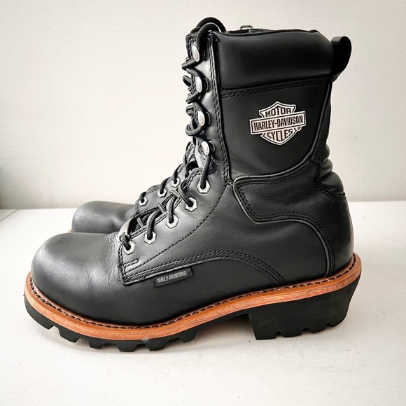 Harley-Davidson Men’s Tyson Leather Logger Riding Boots Size 11 Motorcycle Boots main image 3